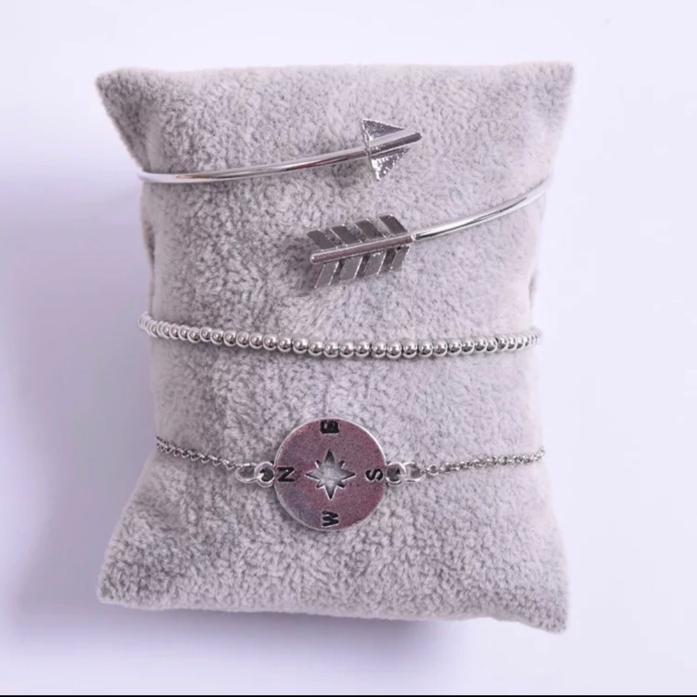 NEW compass arrow silver fashion jewelry bracelet - Picture 2 of 4